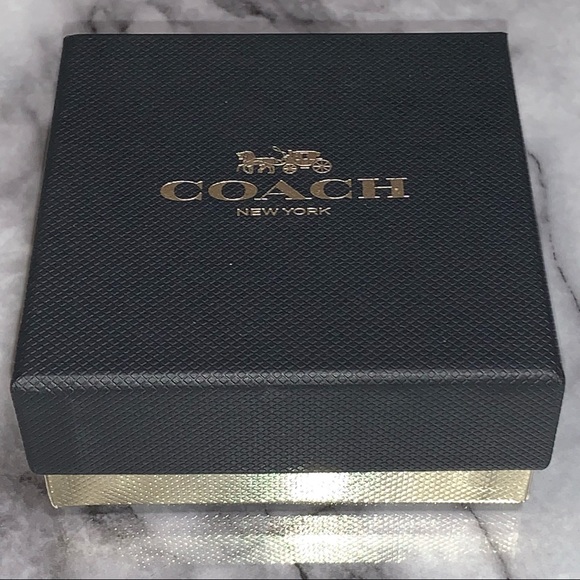 COACH Horse Carriage Crystal Necklace and Stud Earrings Set, 16" + 2" Extension - Picture 8 of 10